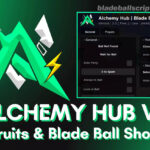 Blade Ball Script Alchemy Hub main banner on page.