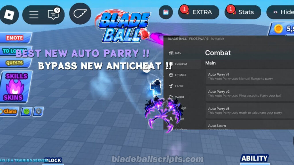 Blade Ball Script FrostWare Hub script menu